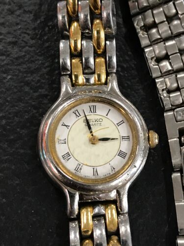 Seiko Quartz Gold And Silver Watch Broken For Parts Only. | eBay