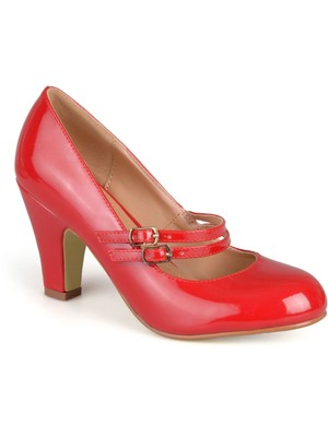 

JOURNEE COLLECTION Женские красные туфли-лодочки Mary Jane Wendy-09 с круглым носком на блочном каблуке, Красный, WENDY-09-1-PUMP