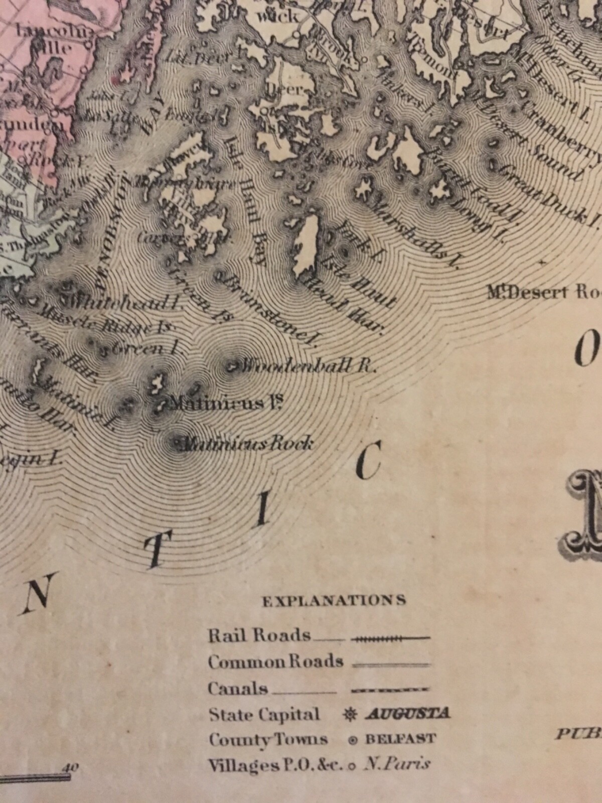 J.H. Colton’s 1859 Atlas Map of Maine