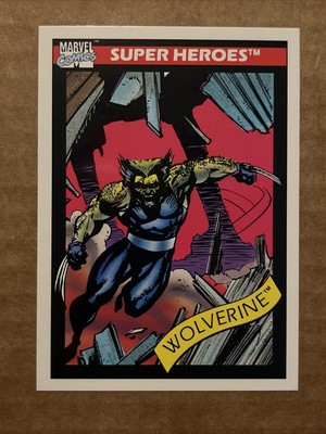 Wolverine Patch 1990 Impel Marvel Comics Super Heroes Card #37 X-Men