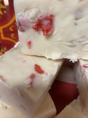 Cherry Coconut Fudge in White Chocolate 1 pound Free Shipping Made Fresh