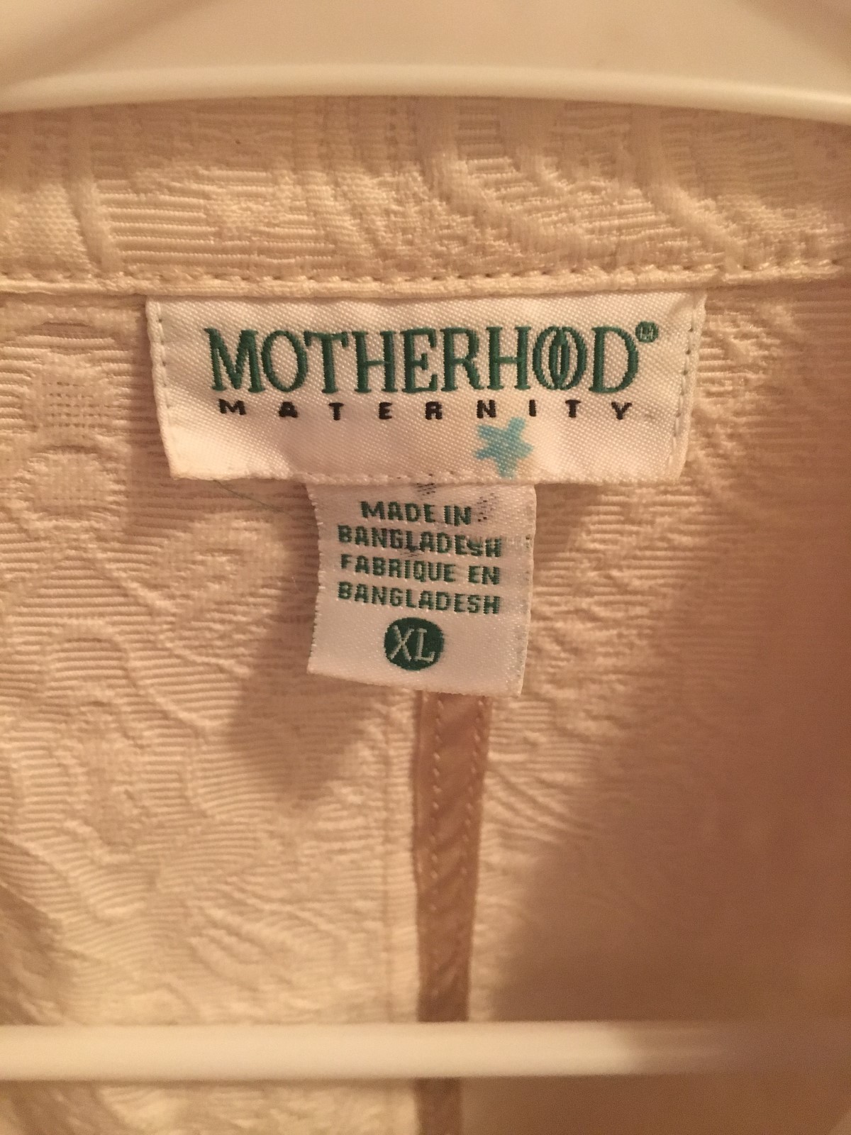 Motherhood Maternity winter white coat, rain coat, size XL