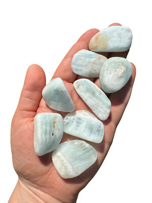 Caribbean Calcite Tumbled Stone (A+ Grade), Natural Blue Calcite from Pakistan