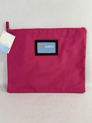BRAND NEW Real Simple Cloth Padded Zipper Pouch-Magenta
