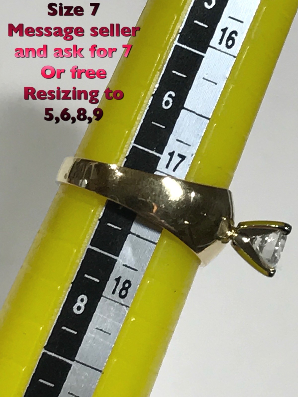 Pre-owned Handmade Gold 14k Ring 1 Carat Round Cz Engagement Solid Fine Jewelry Her 7 5 6 8 9 In Yellow