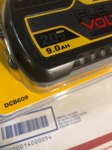 DeWalt DCB609 20V / 60V Flexvolt Battery 9.0Ah Flex Volt 2018