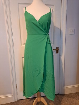 Green Oasis Strappy Wrap Midi Dress. BNWT. Size 12. RRP £55