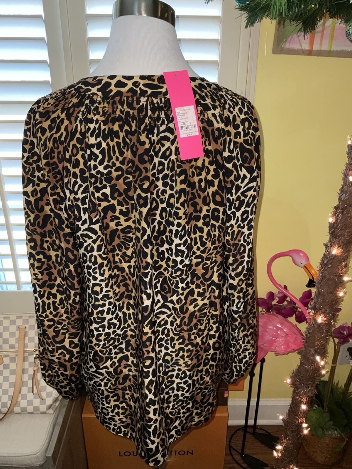 Pre-owned Lilly Pulitzer Elsa Silk Top ? Onyx My Favorite Spot Size S,m,l In Multicolor