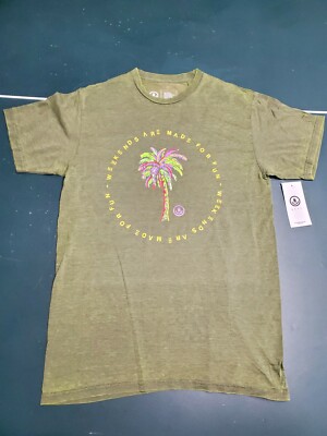 NEFF Men's New T- Shirt Heather Green Tee NWT Weekends Are Made For Fun