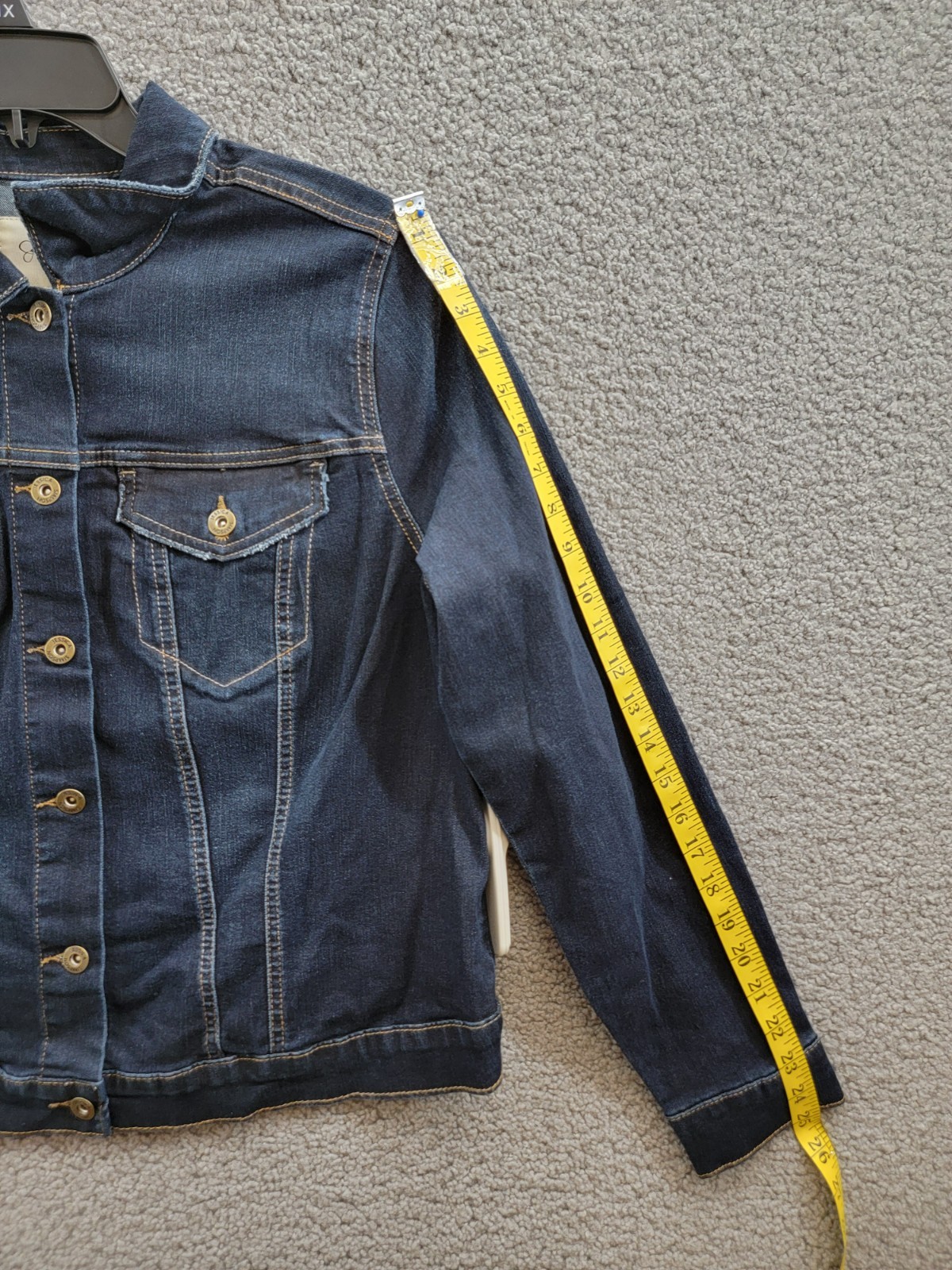 Jessica Simpson Trendy Plus Size Pixie Long Sleeve Denim Jacket Women's 1X Sevy - Picture 9 of 19