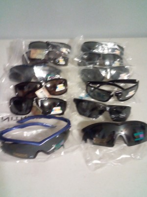 Vintage Men's Sunglass Lot 12 Pairs Multiple Styles Retro Black Polarized H10