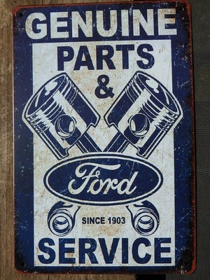 FORD GENUINE Rustic Metal Sign, Vintage Tin Shed Garage & Bar,Man Cave