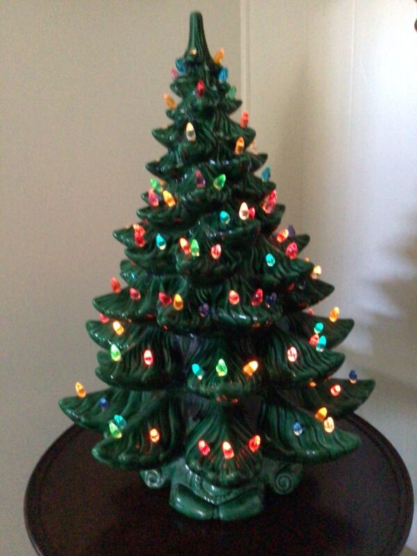 GREAT, LARGE, VINTAGE, CERAMIC CHRISTMAS TREE, 22 1/2” TALL!
