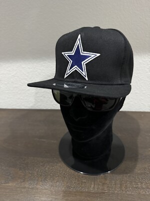 DALLAS COWBOYS Star Logo Black Flat Bill Adult Size Hat Cap Snapback NEW  