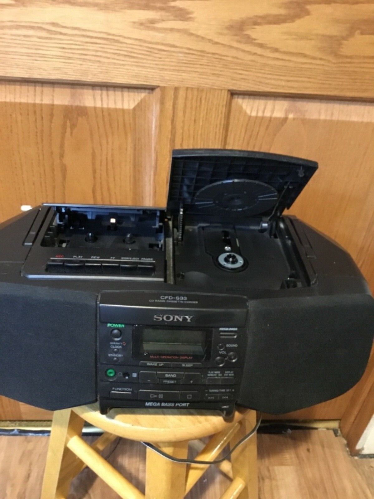 Sony CD-Radio Cassette-Corder CFD-S33 Boom Box, Cleaned & Tested, Sounds Great