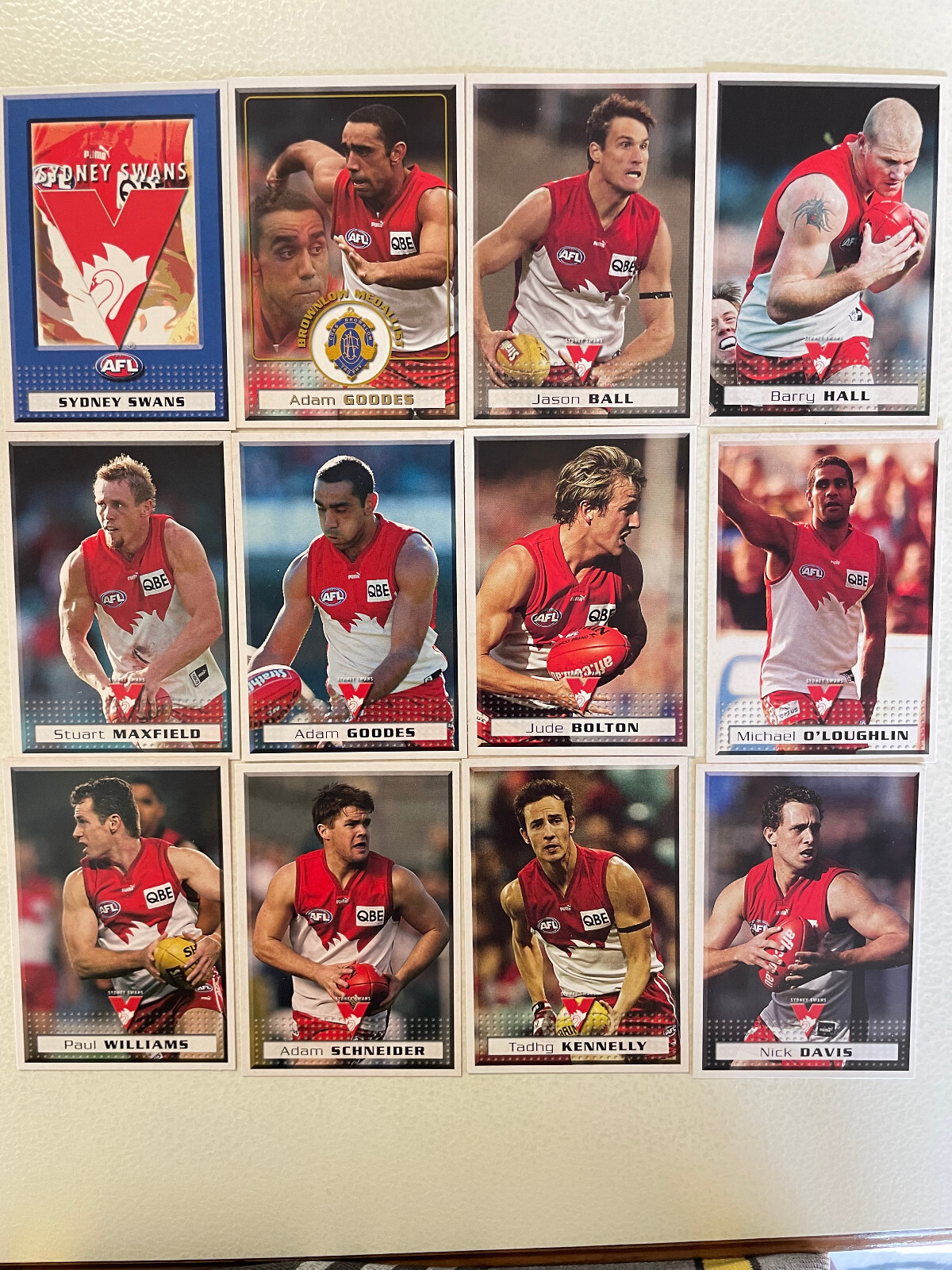 2004 Herald Sun Sydney Swans Team with Bonus Goodes Brownlow card