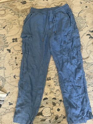 Authentic Vilebrequin 100% Linen Pants for Men  dark Blue L