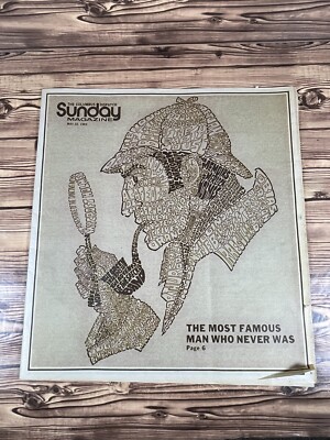 Vintage Ephemera Columbus Dispatch Sunday Magazine Sherlock Holmes Word Art