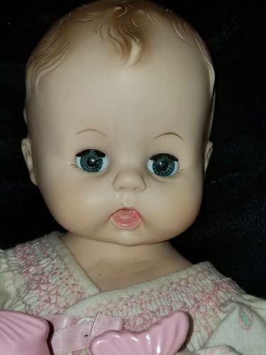 Vintage Doll - Effanbee 1968 African American RARE Sleepy Eyes Baby Doll