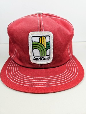 Vintage USA MADE K Products Agri Gold Farm AG Patch Trucker Hat Snapback Cap