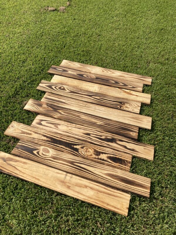 Torched / Burnt  Pine Boards (40" x 5.5" x 1/2") 50 Boards - 75 Square Feet