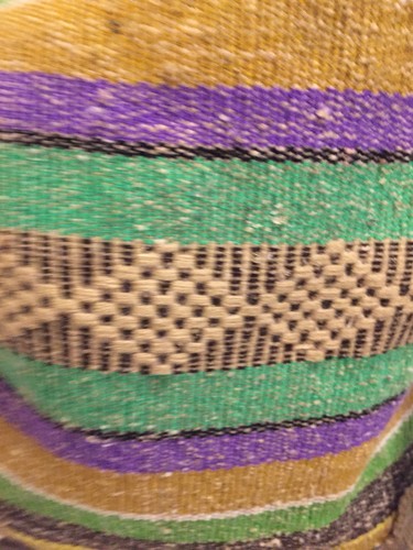 RASTA Style Mexican Backpack BoHo Colorful Woven Baja Bag Aztec EUC