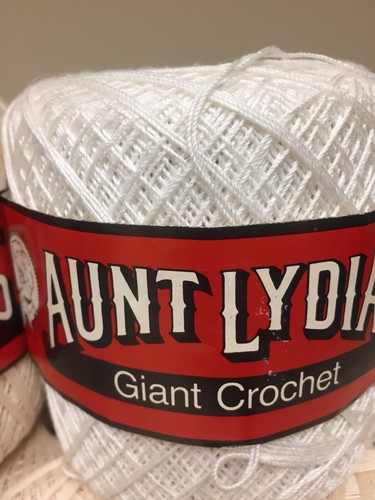 5 Balls Aunt Lydias Giant Crochet Thread 100% Mercerized Cotton 400 yds cream