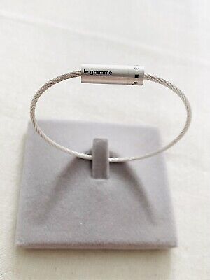 Le Gramme 17cm slick brushed 925 silver cable bracelet 7g (RRP £335)
