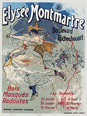 9069.Decoration Poster.Home wall.Room design.French street party.Art Nouveau