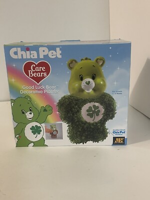 Chia Pet Care Bears Good Luck Bear Decorative Pottery Planter 2018 NEW Open Box