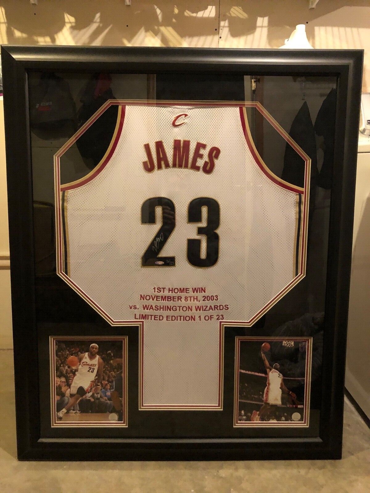 lebron james signed framed jersey