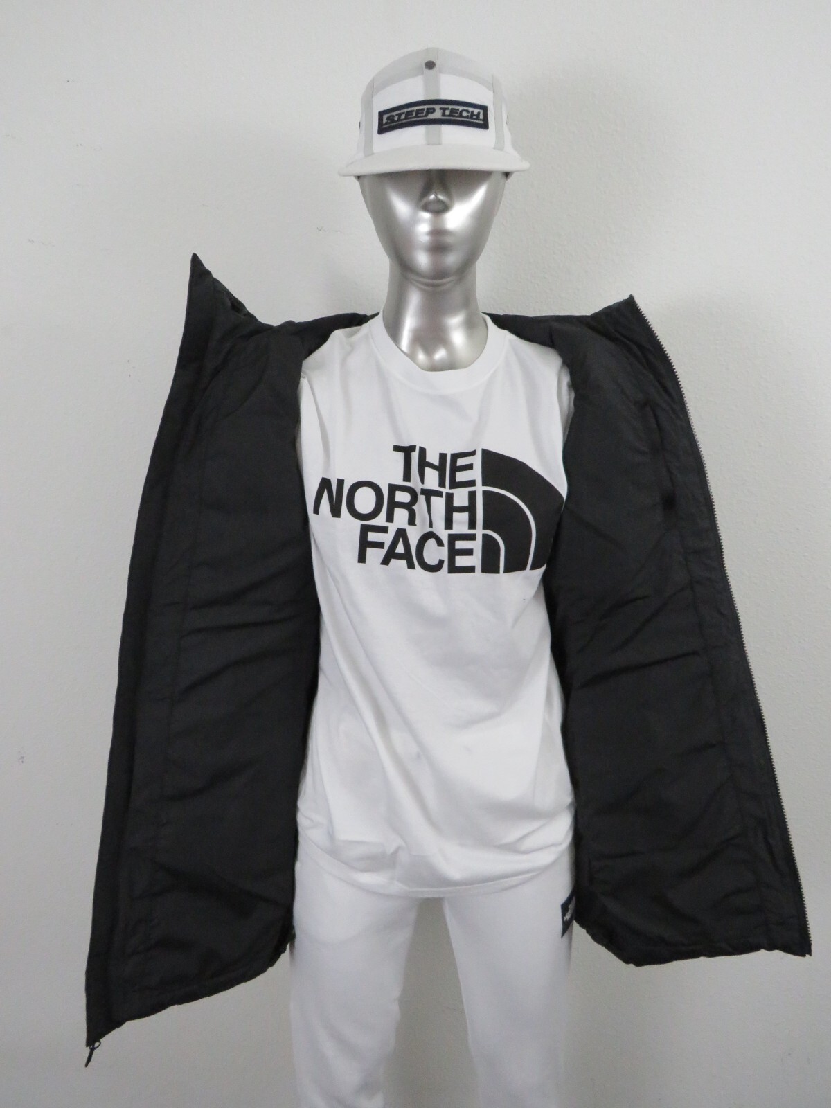 Pre-owned The North Face Womens  Gotham Mid Parka 550-down Winter Jacket Hooded - Black In Tnf Black / Tnf White Logo