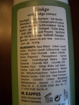 Ginkgo Soap & Shampoo made in Germany; Vegetable based Gingko Gingo Ginko Kappus