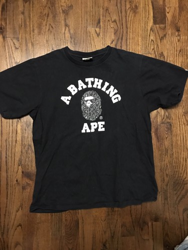 Men Camo Bape Monkey Head Pattern round Neck A Bathing Ape T