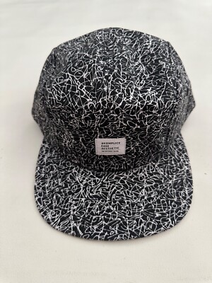 Akomplice Logo Embroidered Graphic Black 5 Panel Cap Hat One Size