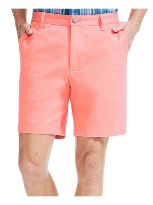 

NAUTICA Mens Coral Flat Front, Straight Leg Classic Fit Stretch Shorts Талия 42, Коралл, B01100