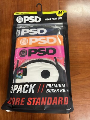 PSD 3 PACK Premium Boxer Briefs Core Standard Men's MEDIUM (32-34)