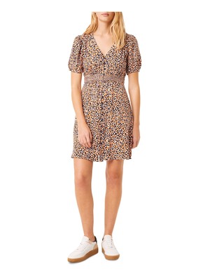 

FRENCH CONNECTION Женское оранжевое платье-пуф с драпировкой и короткими рукавами + расклешенное платье, Оранжевый