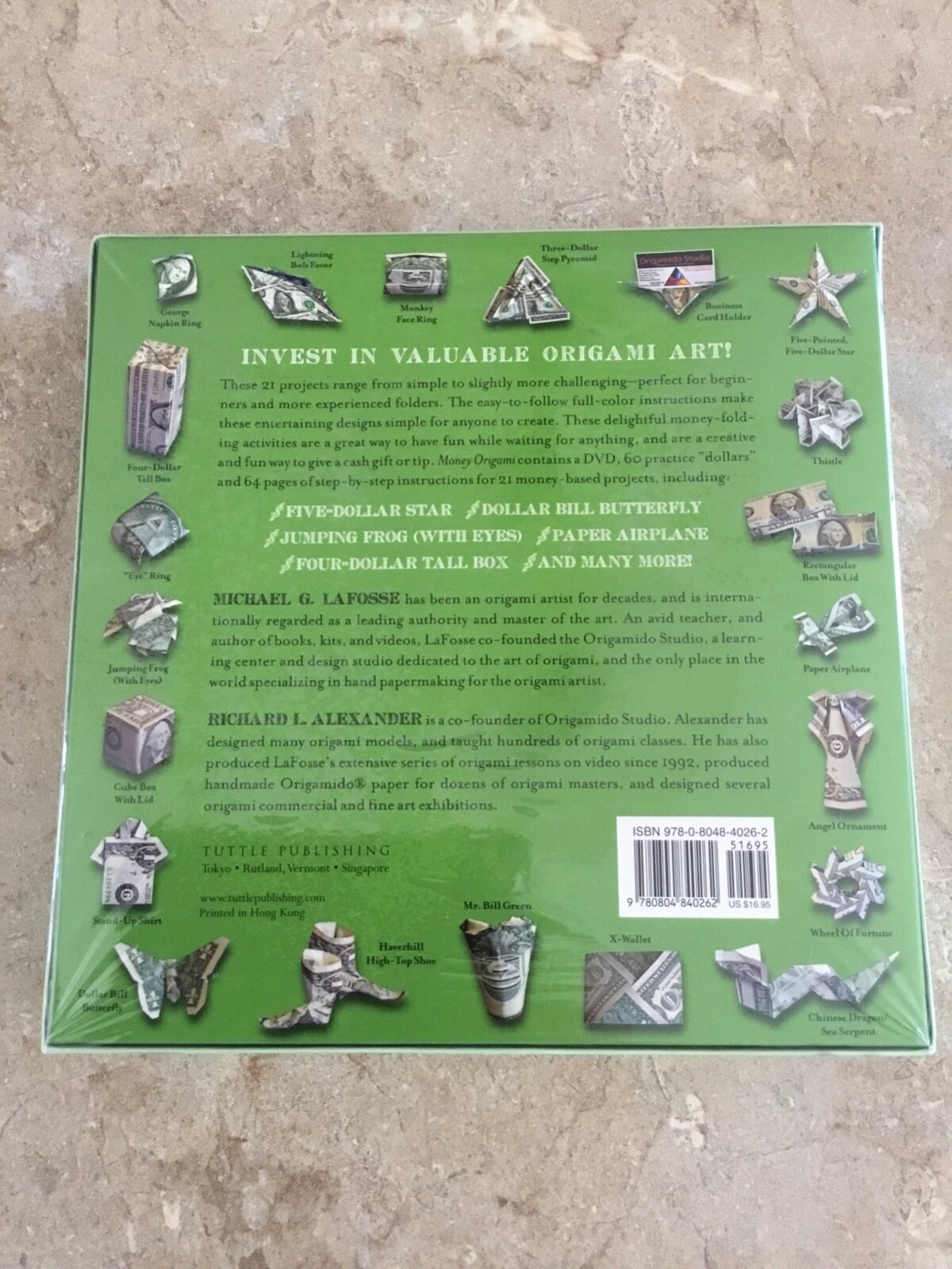 NEW Money Origami Kit Amazing Shapes Dollar Bill 64 Page Book DVD Factory Sealed