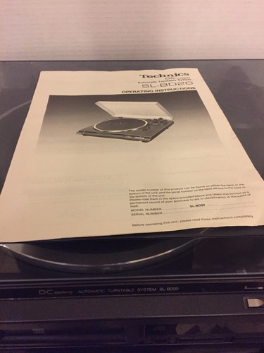 Technics SL-BD20 Semi Automatic Turntable Works w-Original Manual