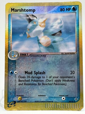 Pokemon TCG Marshtomp 36/97 EX E Reader Reverse Holo Uncommon MP