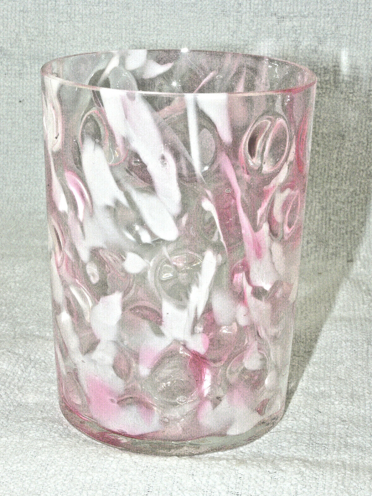 Scarce Antique Pink & White Speckled Baby Coin Spot Tumbler