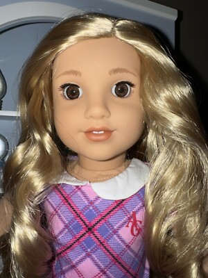 American Girl Doll 125 Blonde Hair Brown Eyes New Condition Pierced Ears