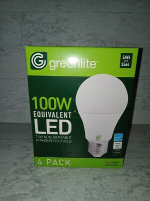 Greenlite 14W LED 100W Equivalent 4 Pack Lightbulbs Non-Dimmable