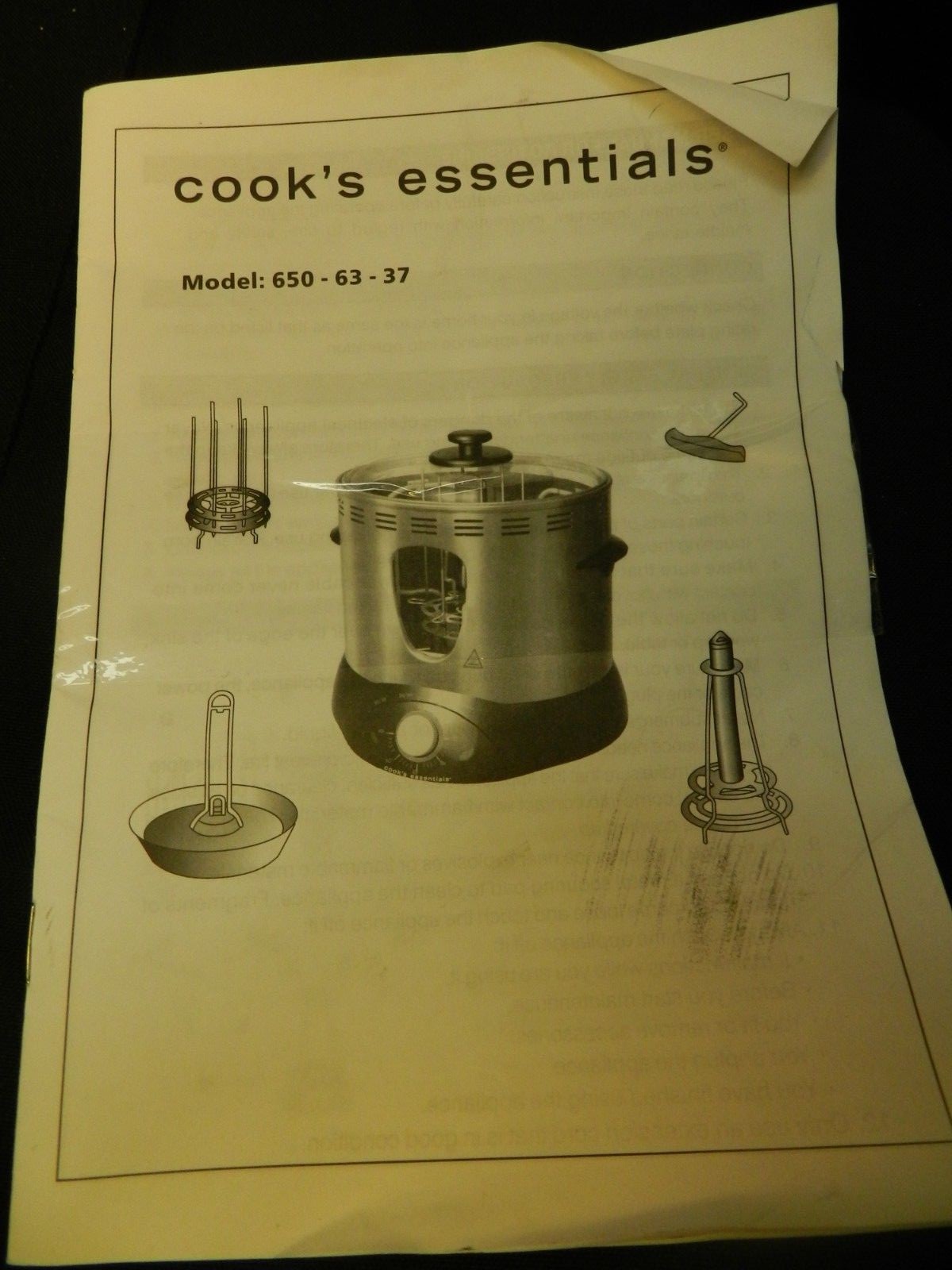 Cooks Essentials Vertical Rotisserie Cooker Model 650-63-37