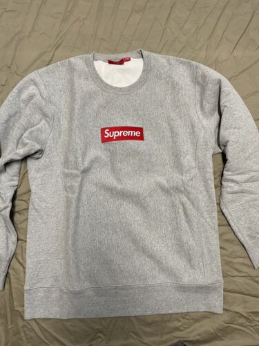 Supreme FW15 Box Logo Crewneck Crew Sweater XL Grey Used | eBay Supreme FW15 Box Logo Crewneck Crew Sweater XL Grey Used | eBay