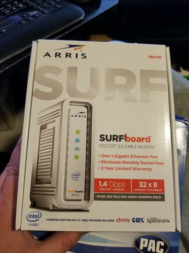 ARRIS Surfboard Sb6190 Gigabit DOCSIS 3.0 32x8 Internet Computer Cable Modem