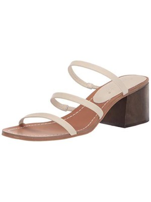 

SPLENDID Женские бежевые кожаные босоножки на блочном каблуке Meli Toe Eggshell Slip On, Бежевый, LL2127