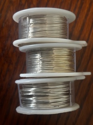 3 spools 20 and 22 gauge round 4 yds silver plated Beadsmith non tarnish