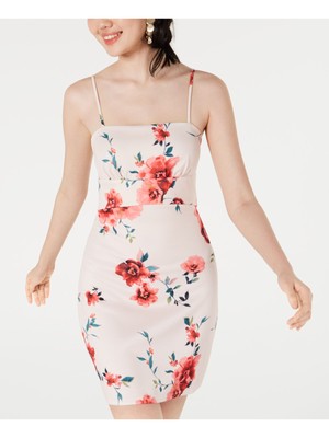 

Женское розовое мини-коктейльное облегающее платье SEQUIN HEARTS с цветочным принтом для юниоров, Розовый